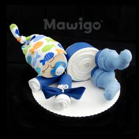 Mawigo Windeltorte Windelbaby dunkelblau Fische