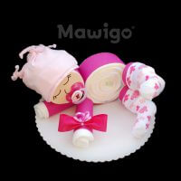 Mawigo Windelgeschenk Windelbaby pink Blümchen