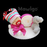 Mawigo Windelgeschenk Windelbaby pink-grau