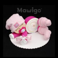 Mawigo Windelgeschenk Windelbaby pink rosa Söckchen
