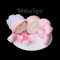 Mawigo Windelgeschenk Windelbaby rosa Streifen