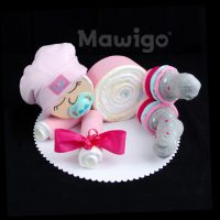 Mawigo Windelgeschenk Windelbaby rosa Rüschen