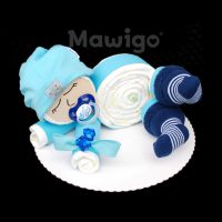 Mawigo Windeltorte Windelbaby hellblau Söckchen