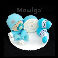 Mawigo Windeltorte Windelbaby hellblau Streifen