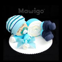 Mawigo Windeltorte Windelbaby hellblau Mütze