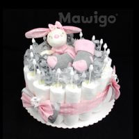 Mawigo Windeltorte Windelkuchen Hase rosa