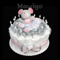 Mawigo Windeltorte Windelkuchen Maus grau