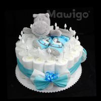 Mawigo Windeltorte Windelkuchen Nilpferd grau