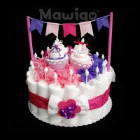 Mawigo Windeltorte Mädchen Windelkuchen Muffin Wimpelkette