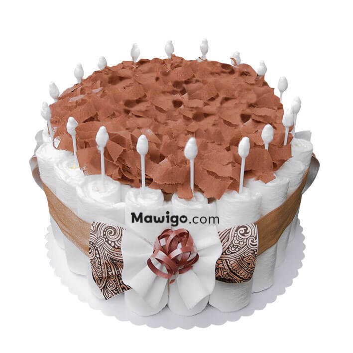 Mawigo Windelkuchen braun neutral Rohling Hauptmotiv Mawigo Windeltorte Windelkuchen braun neutral