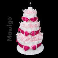 Mawigo Windelgeschenk klassische Windeltorte pink