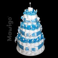 Mawigo Windelgeschenk klassische Windeltorte hellblau
