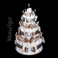 Mawigo Windelgeschenk klassische Windeltorte grau braun