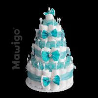 Mawigo Windelgeschenk klassische Windeltorte türkis