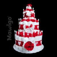 Mawigo Windelgeschenk klassische Windeltorte rot
