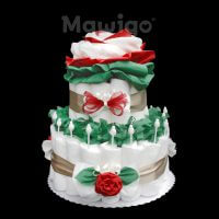 Mawigo Windelgeschenk Windelrosentorte rot