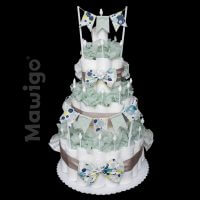 Mawigo Windelgeschenk Windeltorte mit Wimpelkette