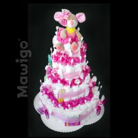 Mawigo Windelgeschenk Windeltorte XXL pink
