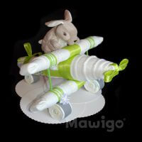 Mawigo Windeltorte Windelflugzeug groß grün Hase