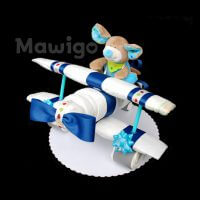 Mawigo Windeltorte kleines Windelflugzeug blau Maus
