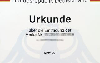 Urkunde Markeneintragung Mawigo