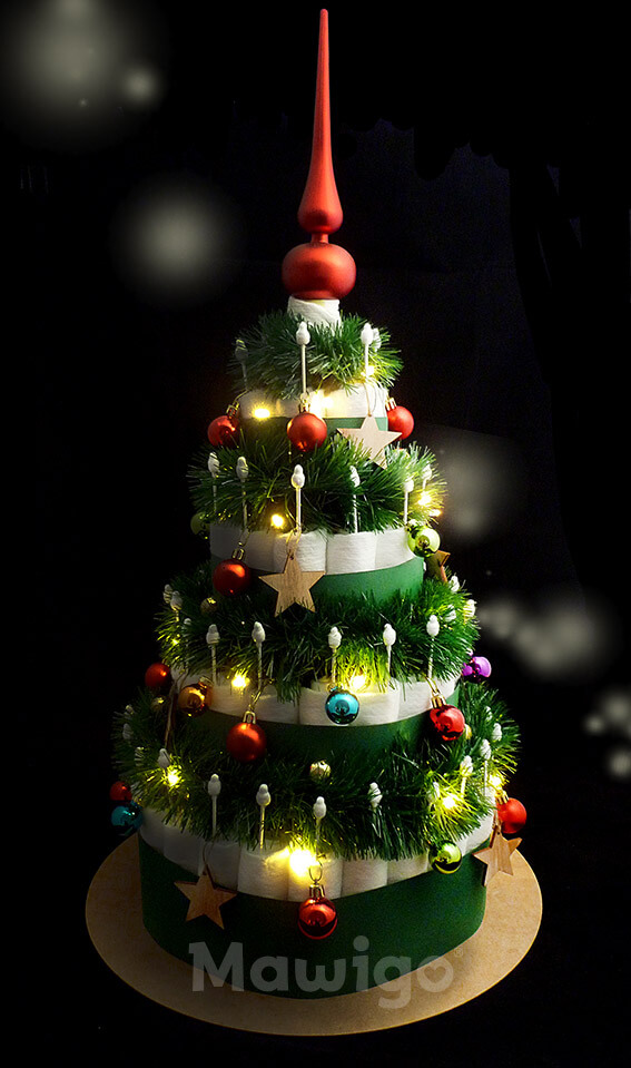 Mawigo Windelweihnachtsbaum LED Mawigo Windeltorte Windelweihnachtsbaum LED